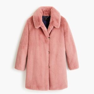 JCrew Faux Fur Pink Coat